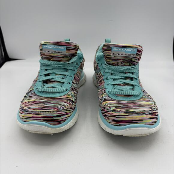 Skechers Lite Weight Shoes Womens Size 10 Multicolor Flex Sole Memory Foam Sneak - Picture 4 of 9